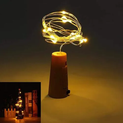 Wine Bottle Cork String Light for Home Decoration, Wedding, Christmas Decoration, Indoor & Outdoor Decorations, DIY Crafts (Warm White)