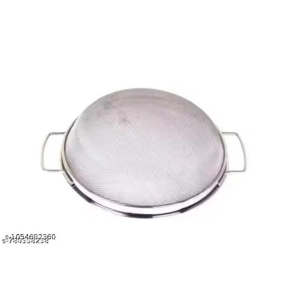 Mesh Colander with Ergonomic Side Grips PREMIUM Stainless Steel Body | Chef-Grade Fine Mesh Sifter and Colander | Sleek Steel Kitchen Strainer
