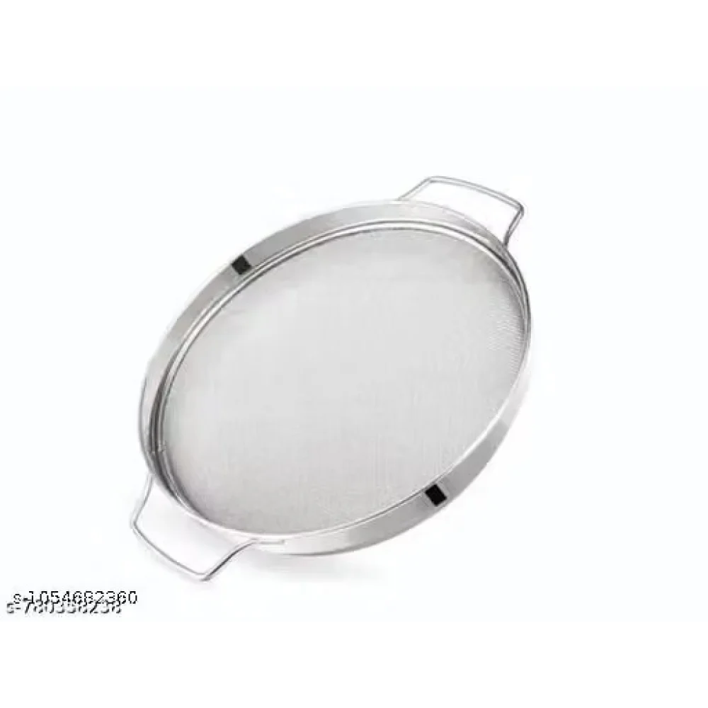 Mesh Colander with Ergonomic Side Grips PREMIUM Stainless Steel Body | Chef-Grade Fine Mesh Sifter and Colander | Sleek Steel Kitchen Strainer