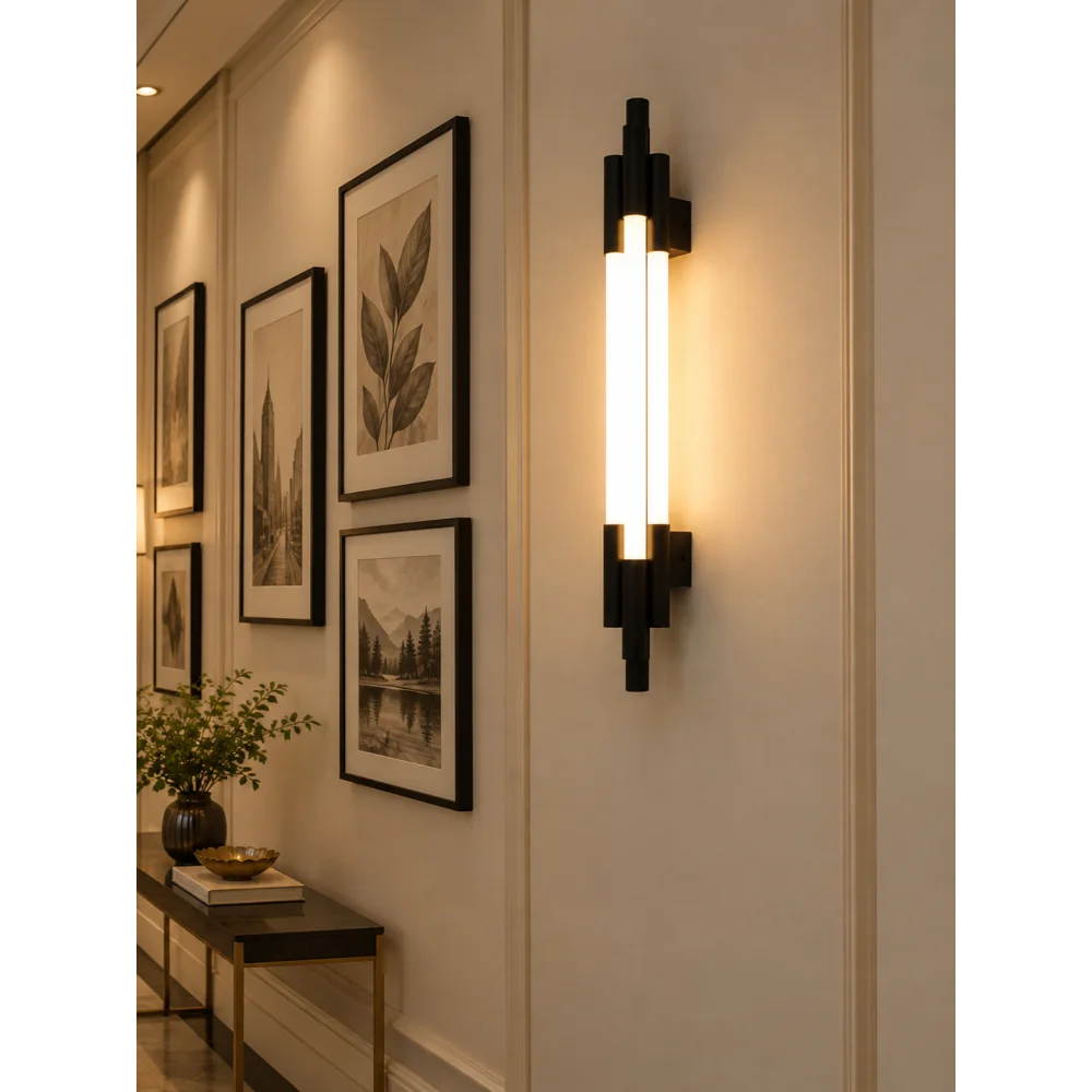 Modern Black Vertical LED Wall Light | SKE-140075_Blk