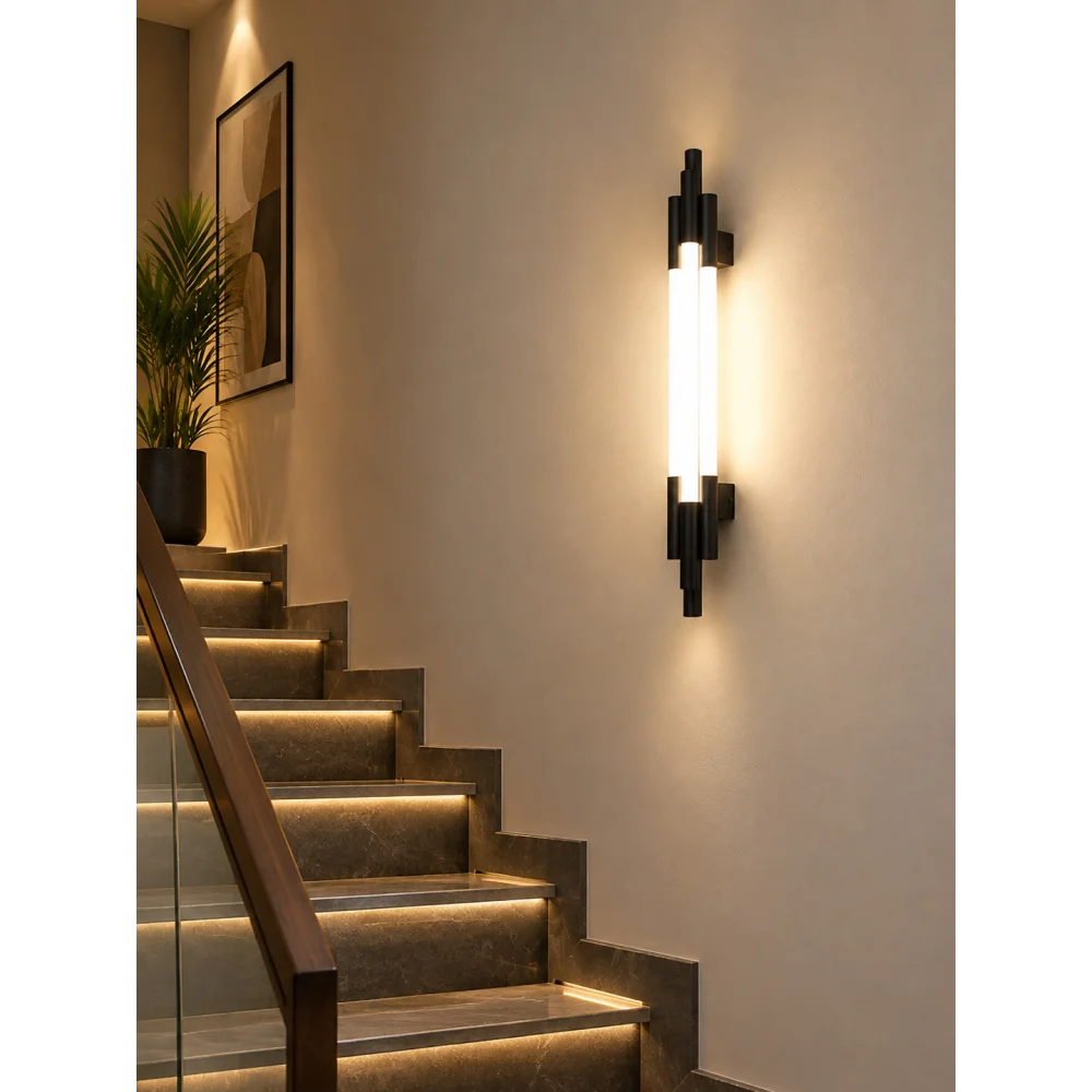 Modern Black Vertical LED Wall Light | SKE-140075_Blk