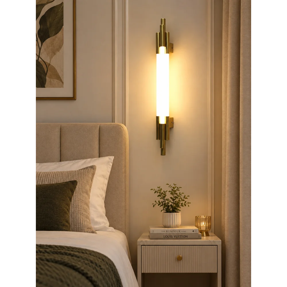 Modern Gold Vertical Linear LED Sconce | SKE-140075_GD
