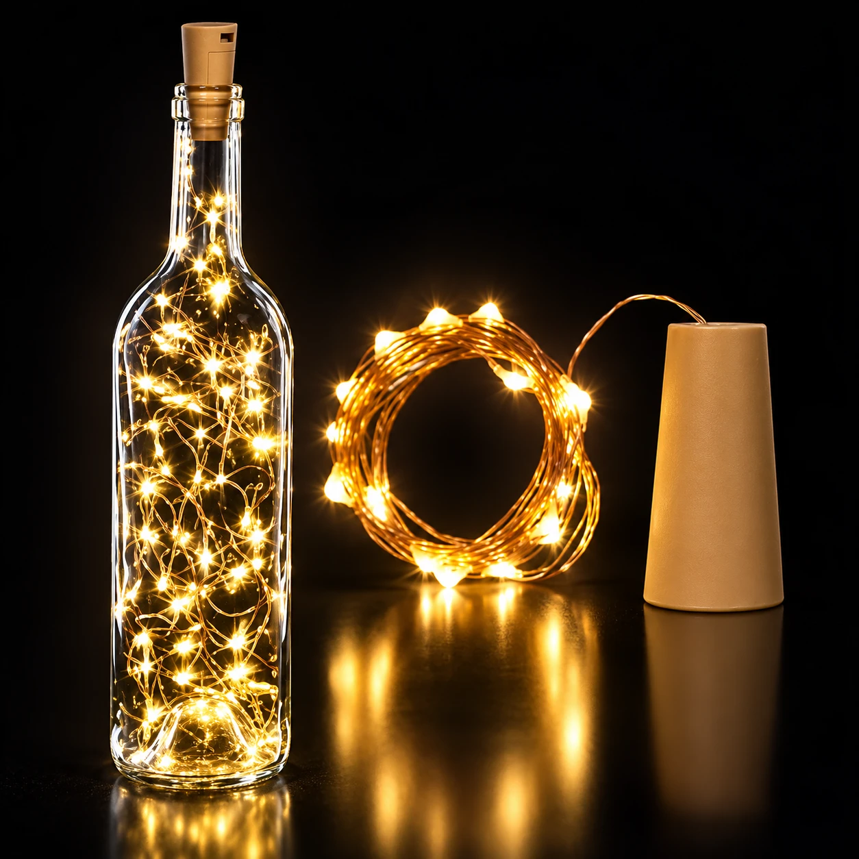 Wine Bottle Cork String Light for Home Decoration, Wedding, Christmas Decoration, Indoor & Outdoor Decorations, DIY Crafts (Warm White)