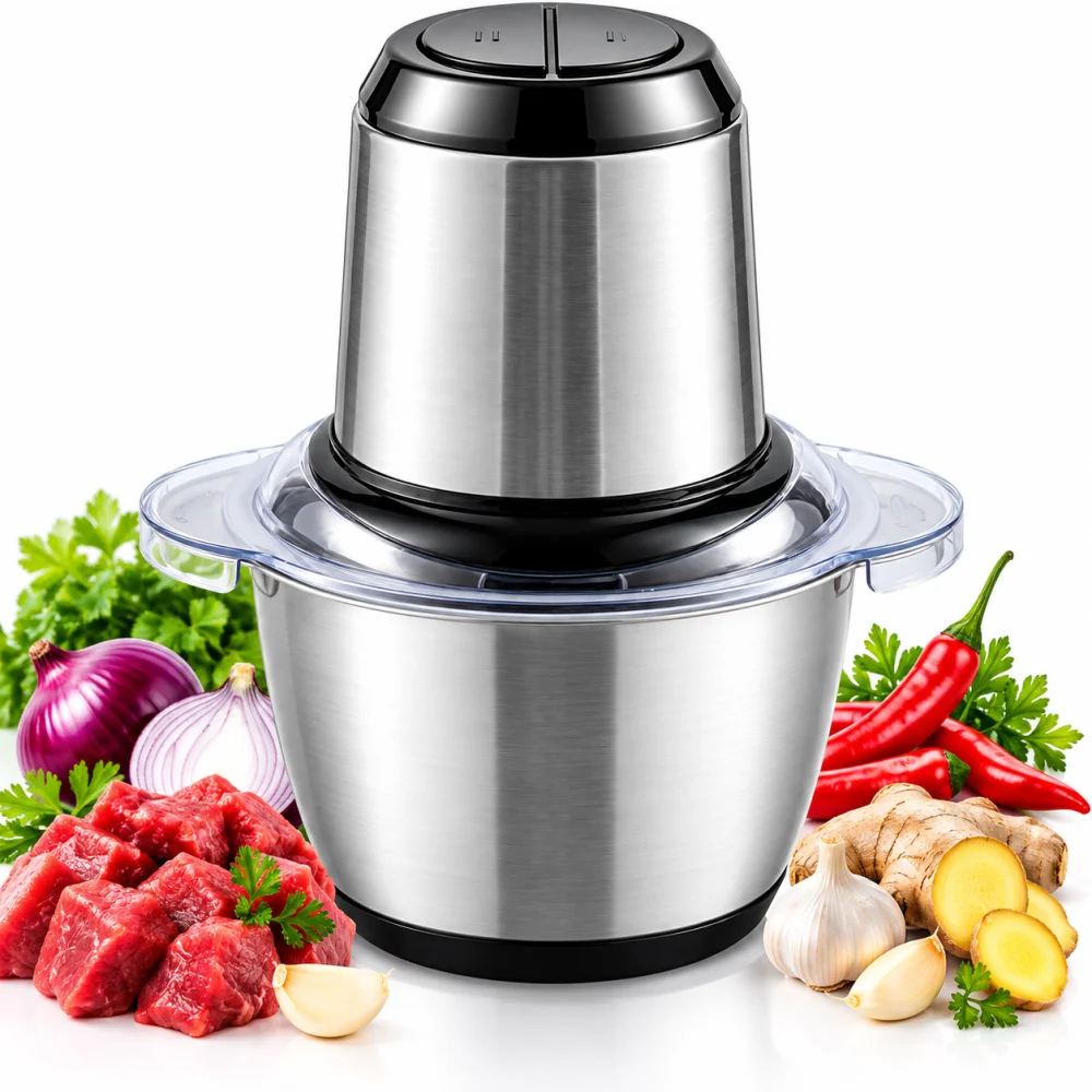 Stainless Steel Electric Food Chopper | Vegetable, Onion, Meat & Dry Fruit Chopper | Multi-Purpose Kitchen Chopper