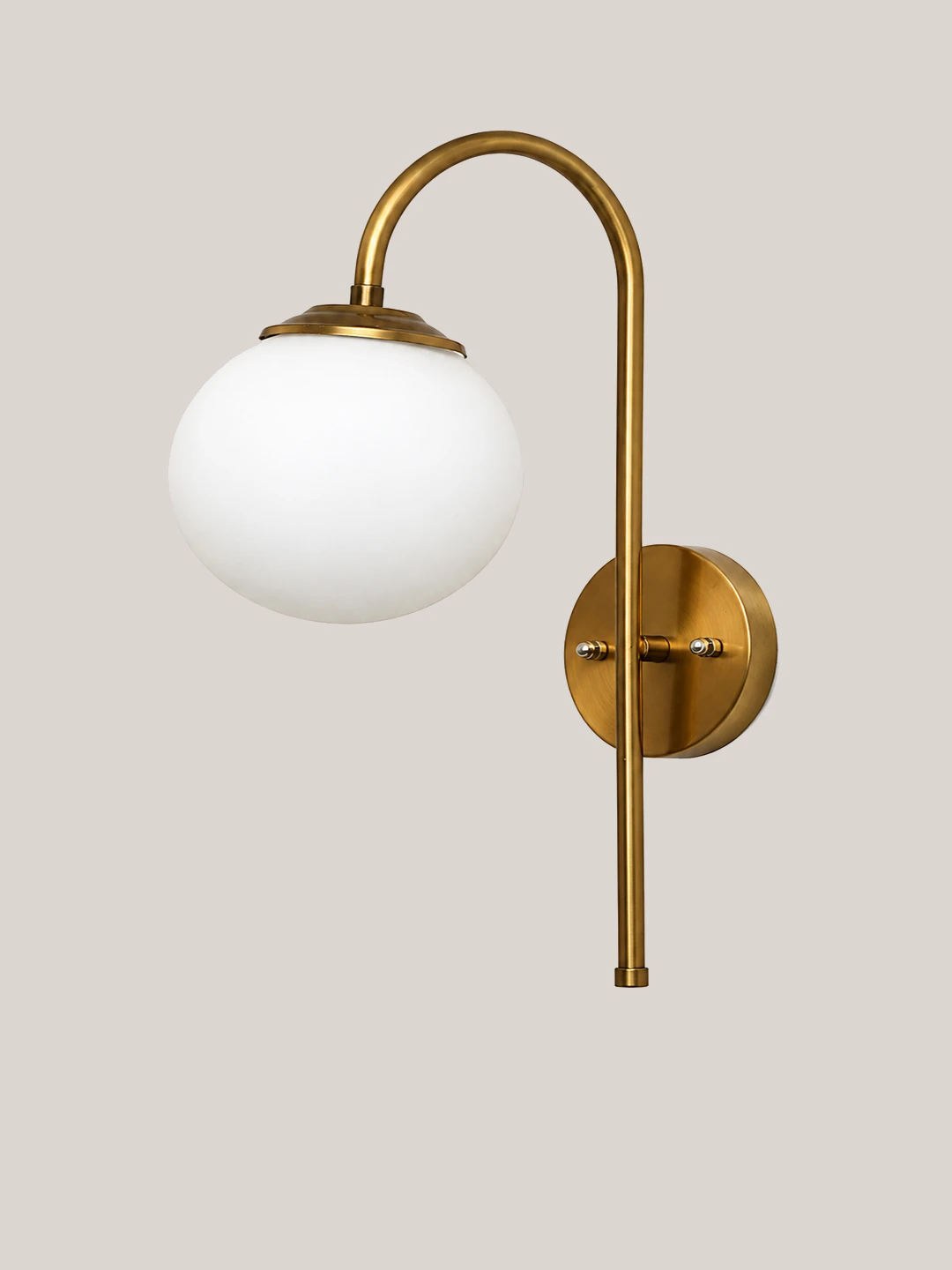 Wall Light Gold Finish with Globe Milky White Glass | SKE-140012_GFGMWG