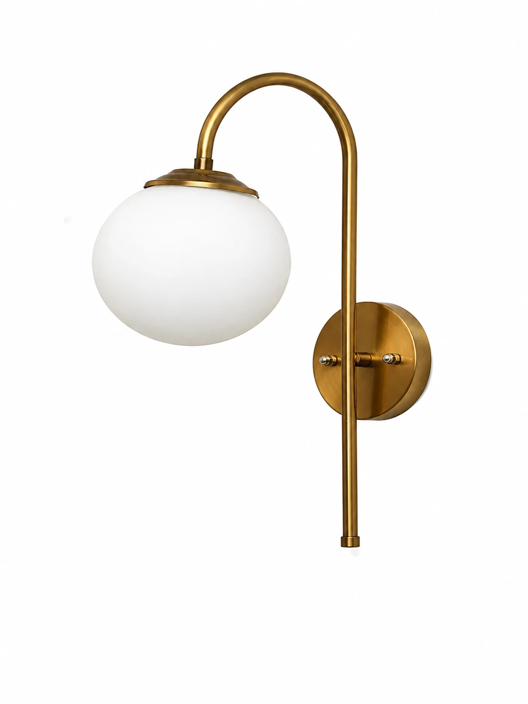 Wall Light Gold Finish with Globe Milky White Glass | SKE-140012_GFGMWG