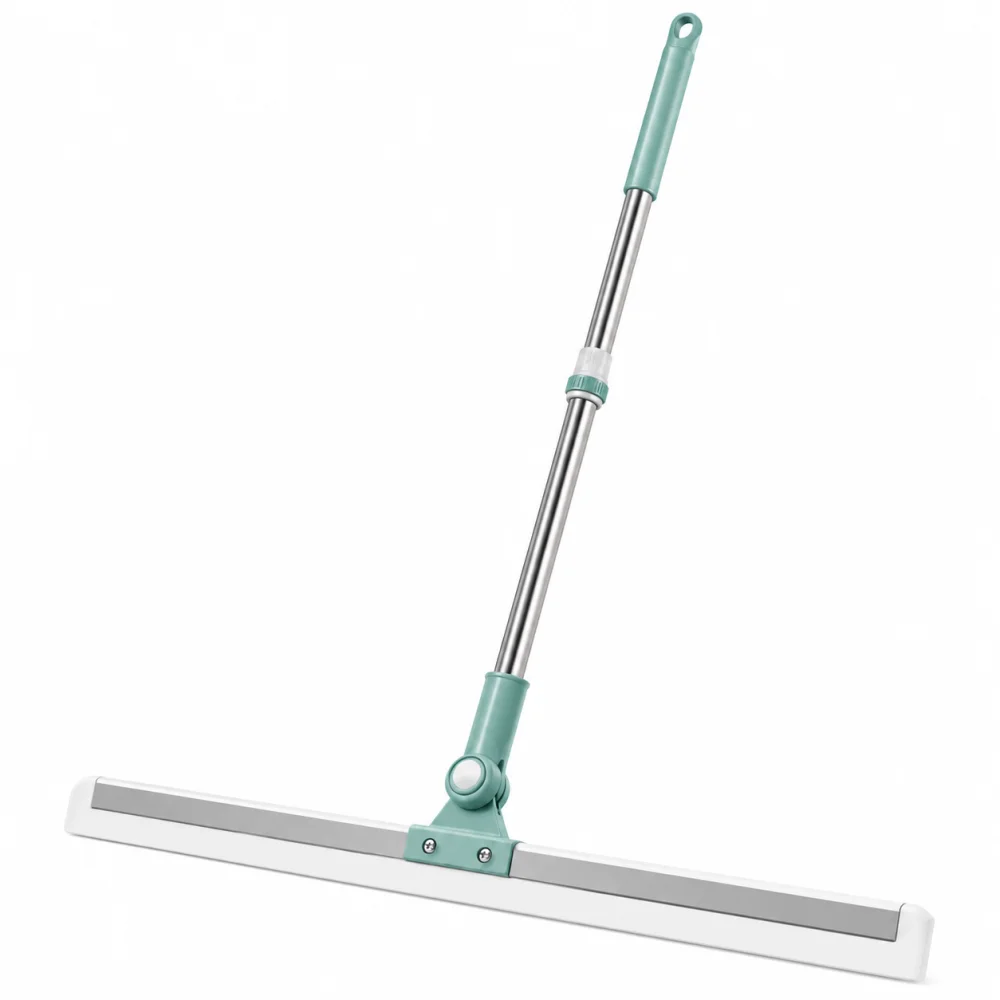 Floor Cleaning Wiper 3-in-1, Heavy Duty Silicone Floor Squeegee with 180° Rotation & Extendable Handle, Water Remover Wet Dry Cleaning Broom for Bathroom, Kitchen, Tiles & Marble, Floor Wiper, Bathroom Squeegee, Multipurpose Cleaning Tool