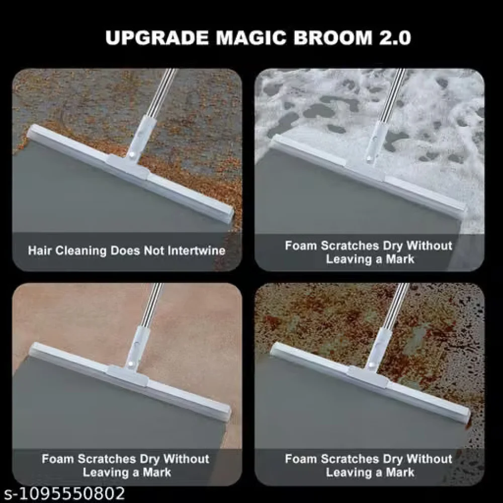 Floor Cleaning Wiper 3-in-1, Heavy Duty Silicone Floor Squeegee with 180° Rotation & Extendable Handle, Water Remover Wet Dry Cleaning Broom for Bathroom, Kitchen, Tiles & Marble, Floor Wiper, Bathroom Squeegee, Multipurpose Cleaning Tool