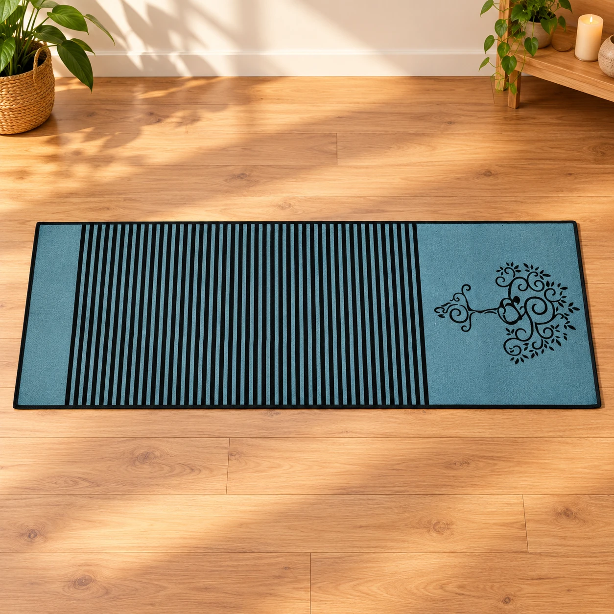 RADECOR 6mm Tree Yoga Mat With Anti Skid Backing For Women and Men (183cmx61cm) Teal