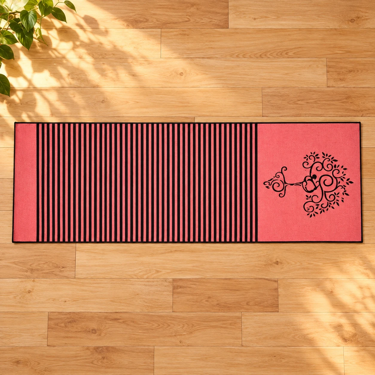 RADECOR 6mm Tree Yoga Mat With Anti Skid Backing For Women and Men (183cmx61cm) Pink