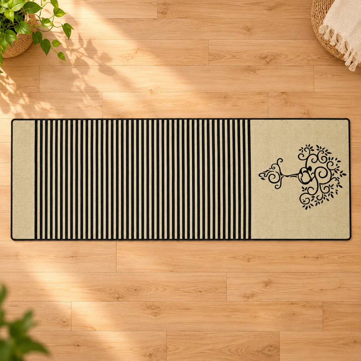 RADECOR 6mm Tree Yoga Mat With Anti Skid Backing For Women and Men (183cmx61cm) Grey