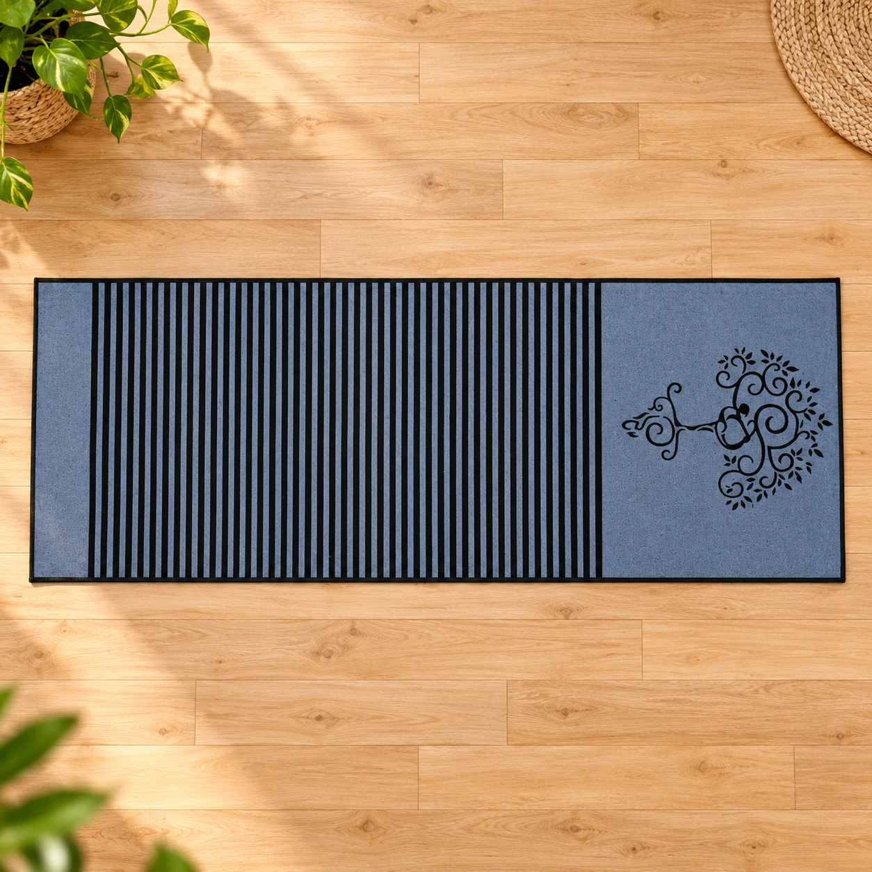 RADECOR 6mm Tree Yoga Mat With Anti Skid Backing For Women and Men (183cmx61cm) Blue