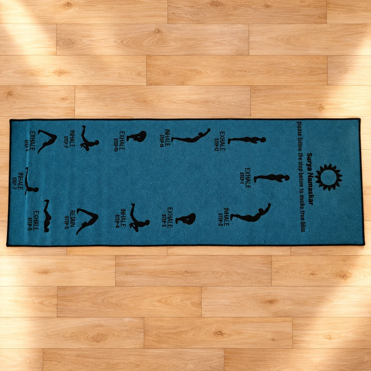 RADECOR 6mm Surya namaskar Yoga Mat With Anti Skid Backing For Women and Men (183cmx61cm) Teal