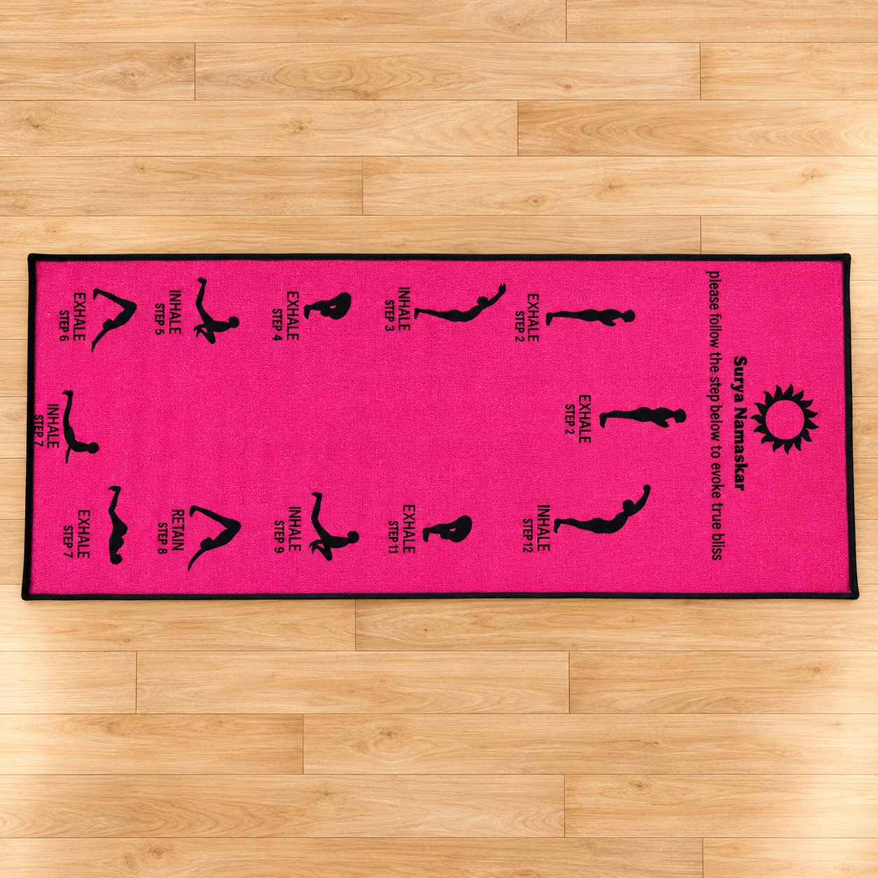 RADECOR 6mm Surya namaskar Yoga Mat With Anti Skid Backing For Women and Men (183cmx61cm) Pink