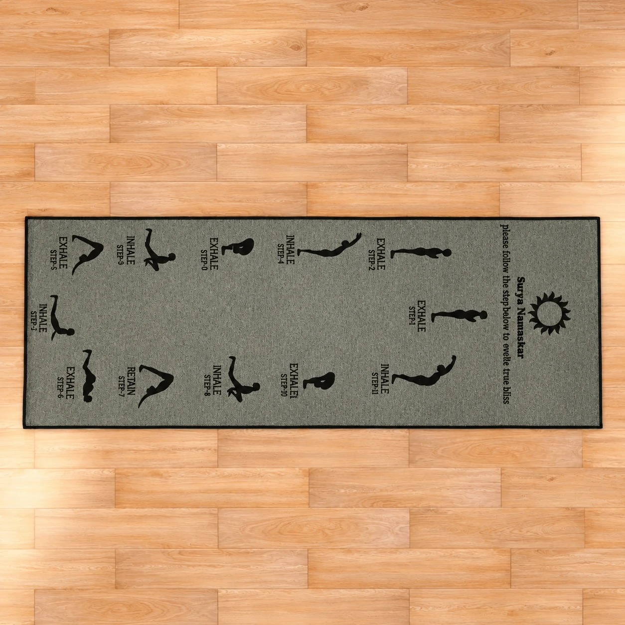 RADECOR 6mm Surya namaskar Yoga Mat With Anti Skid Backing For Women and Men (183cmx61cm) Grey