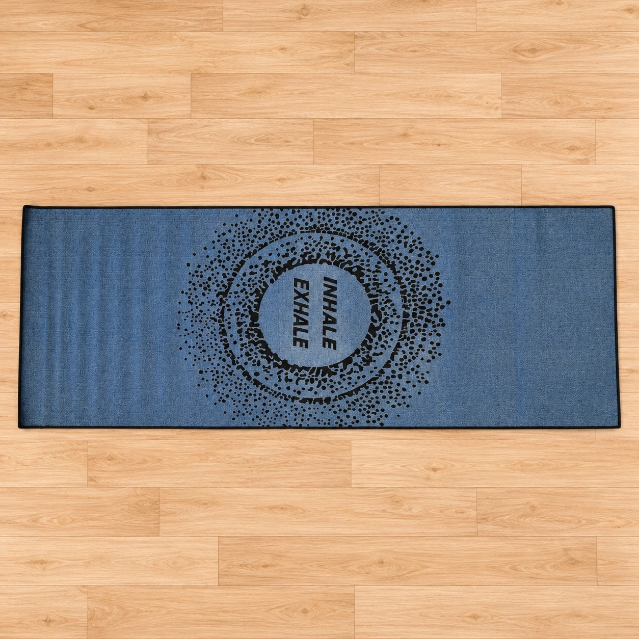 RADECOR 6mm Inhale Exhale Yoga Mat With Anti Skid Backing For Women and Men (183cmx61cm) Blue