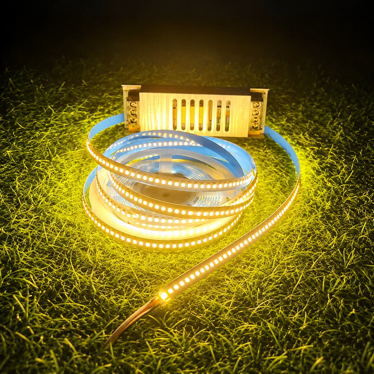 Tryka® Led Strip Light 5 Meters,600 LEDs,Warm White-3000K with 5 AMP Adapter Included. Recessed Ceiling Lamp (Yellow)