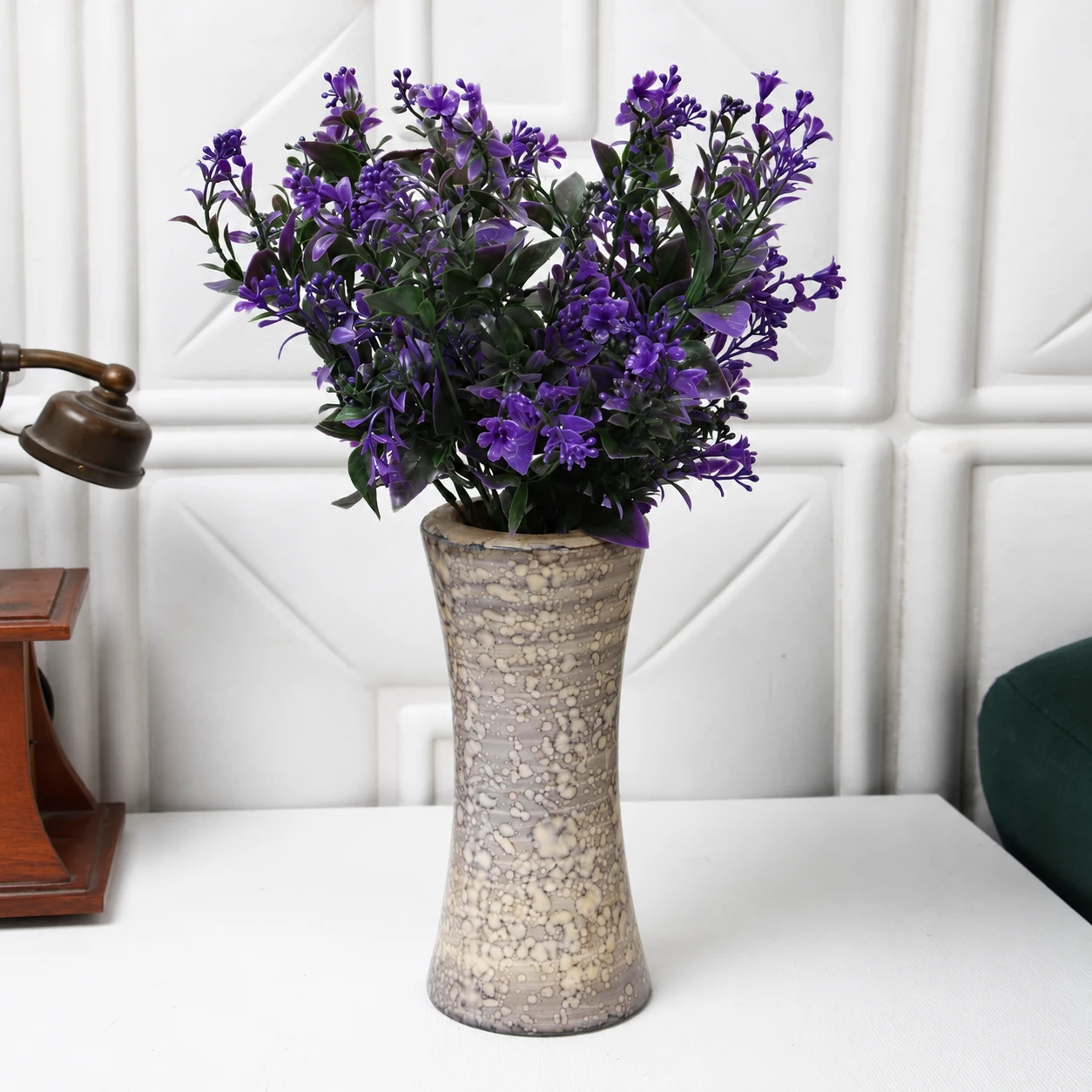 Foliyaj 2 Artificial Tall Purple Leaves Bunch without Vase|Artificial Plants for Indoor Home and Office Decor|Without Pot