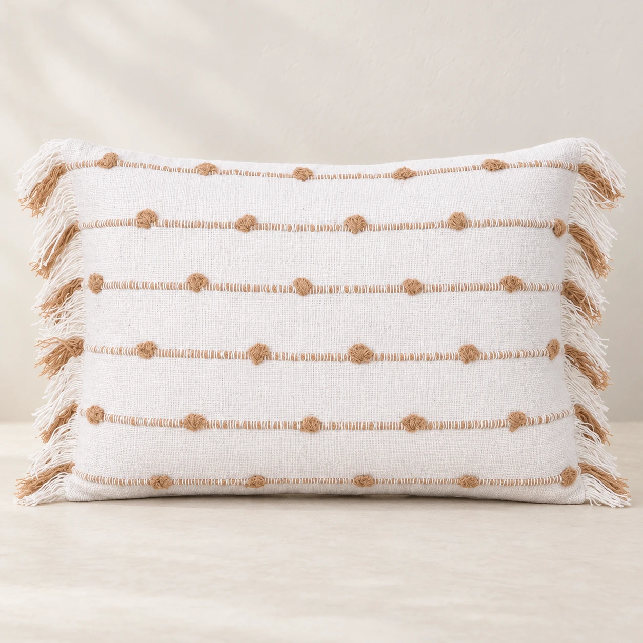 Indihomecraft Handicraft Cotton Cushion Cover | Hand Stitched Embroidery | Decorative Boho Cushion Cover for Sofa Couch Swing Chair Living Room & Bedroom 14 x 20 Inches, Pack of 1