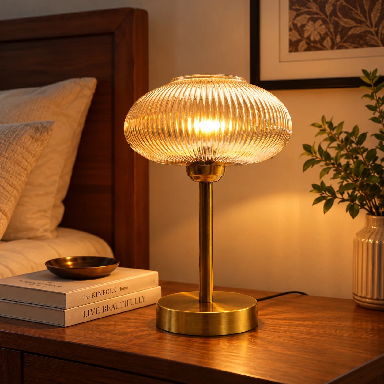 Aurora Ribbed Glass Table Lamp | SKE-150008_ARGTL