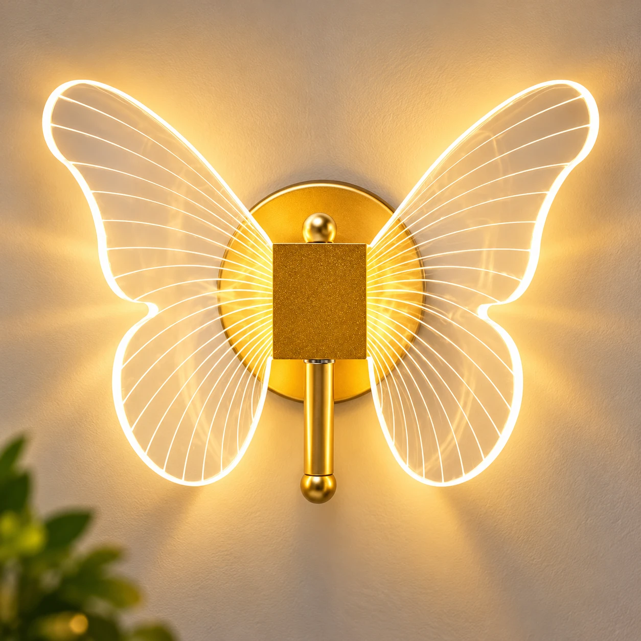 SHRI MAHAL ANTIQUES Led Butterfly Wall Lamp Wall Sconce Light Fixture Loft Butterfly Wall Lights Warm Light