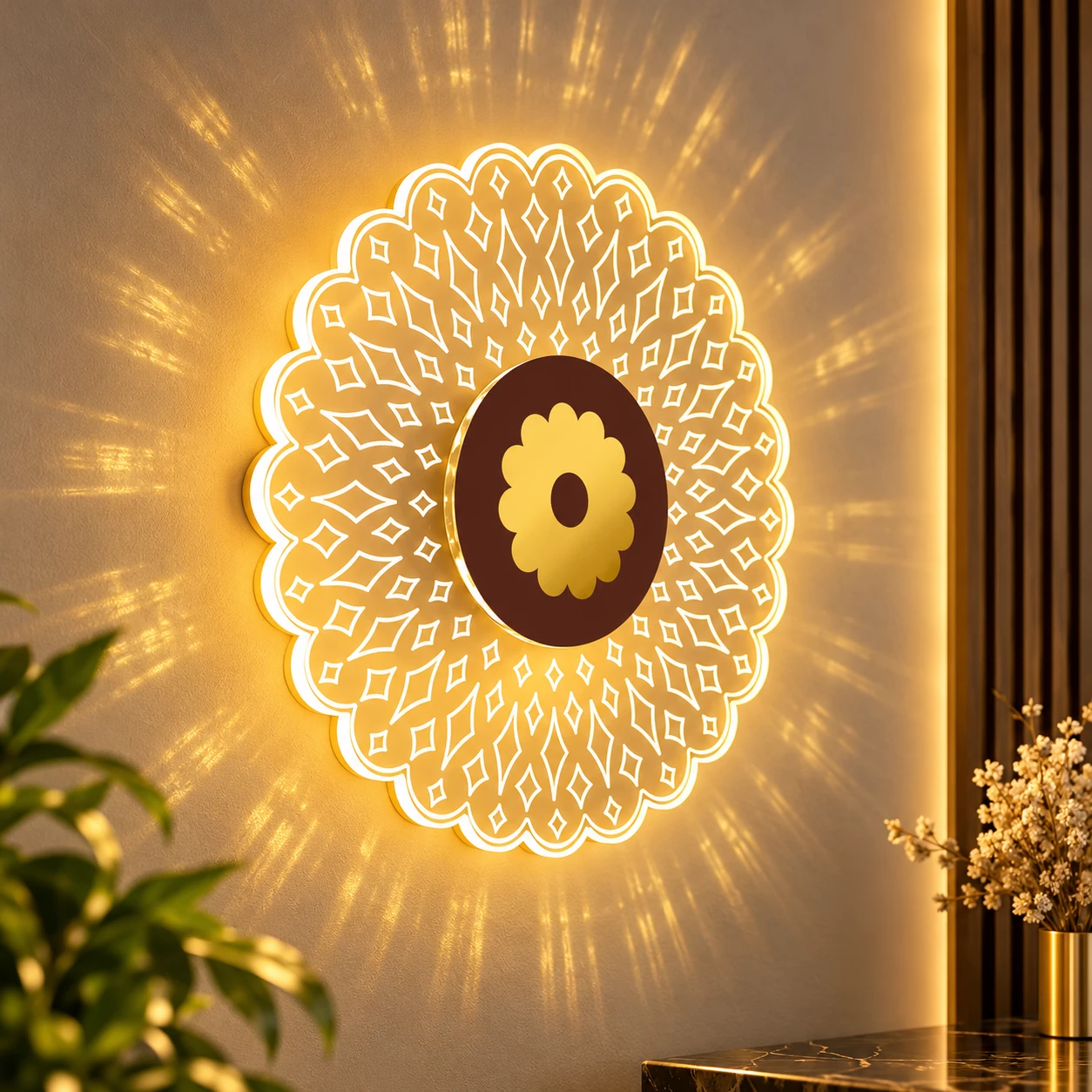 SHRI MAHAL ANTIQUES Exclusive Wall & Ceiling Light, with 3-in-1 LED | Decorative Acrylic Wall Lamp | Modern Wall Sconce for Bedroom, Living Room, Vanity, Kids Room, Home & Office, Hallway, Gifts