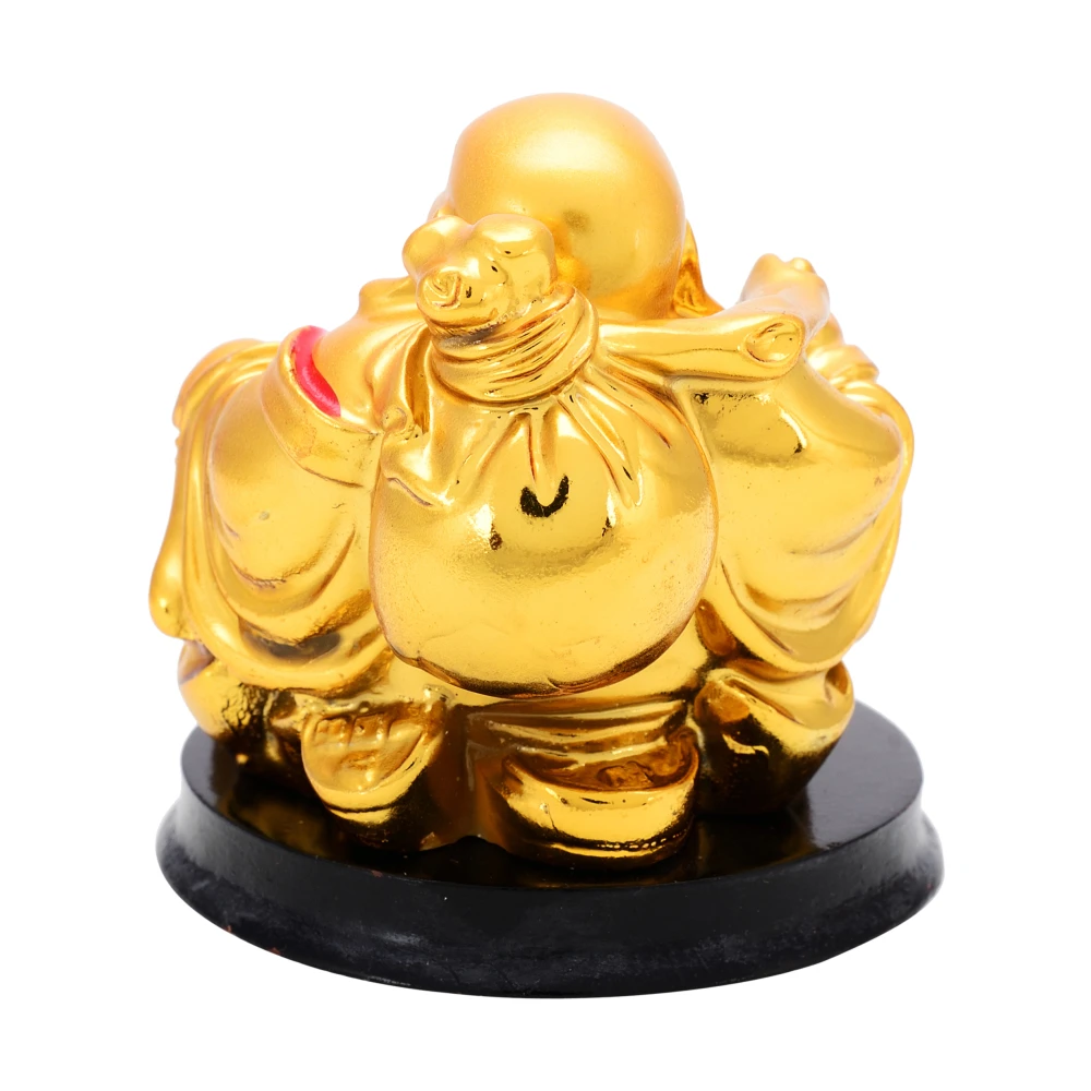 FengShui Laughing Buddha for Home Decor Wealth and Goodluck (6 x 6 x 6cm ) Golden.