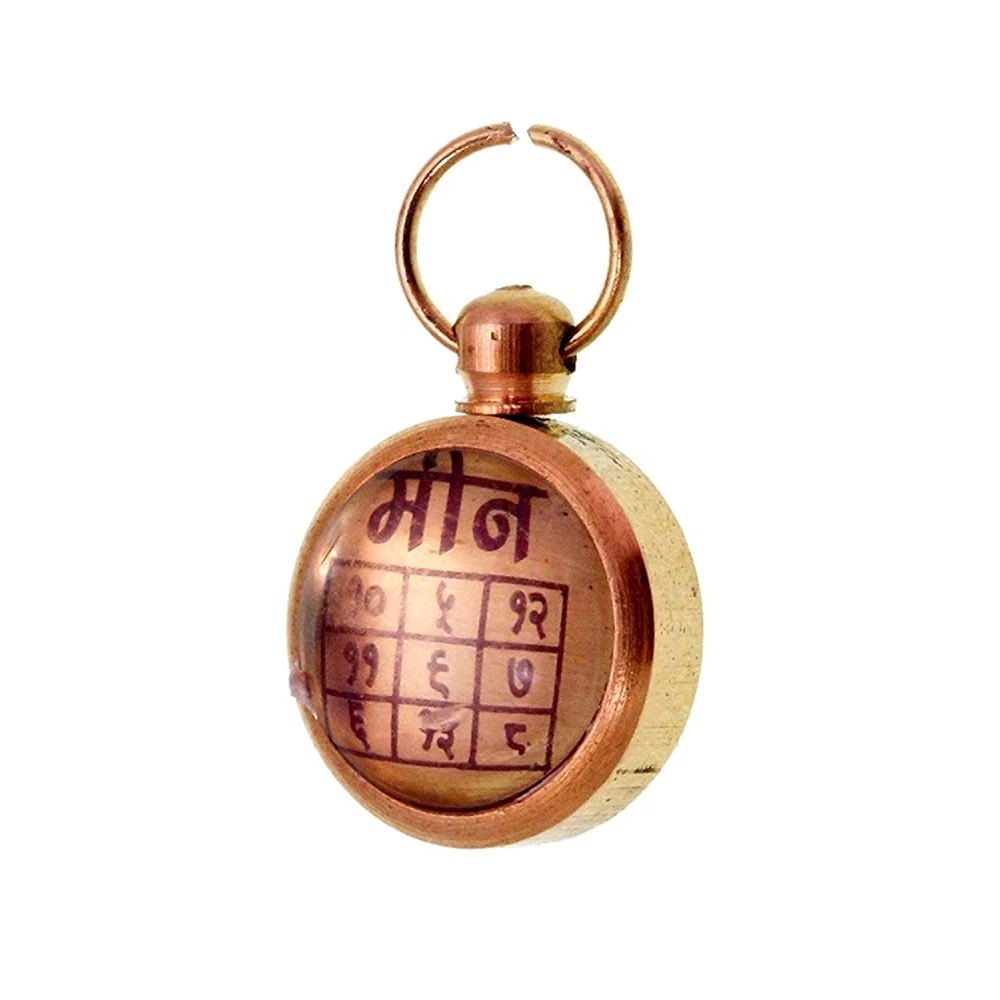 Meena Rashi / Pisces Zodiac Sign Pendant For Unisex(1x1.5x1 Cm)BRASS.