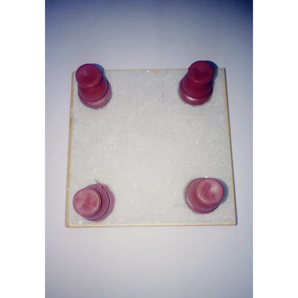 Lotus Painted Marble Chowki (10 x 10 x 2.5 cm)