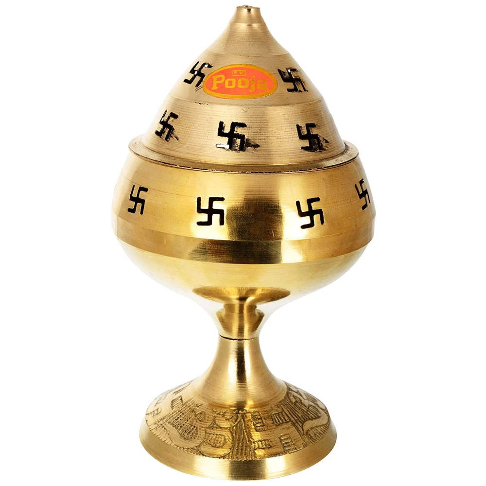 Brass Akhand Deepak (6 x 6 x 10 Cm) Golden.