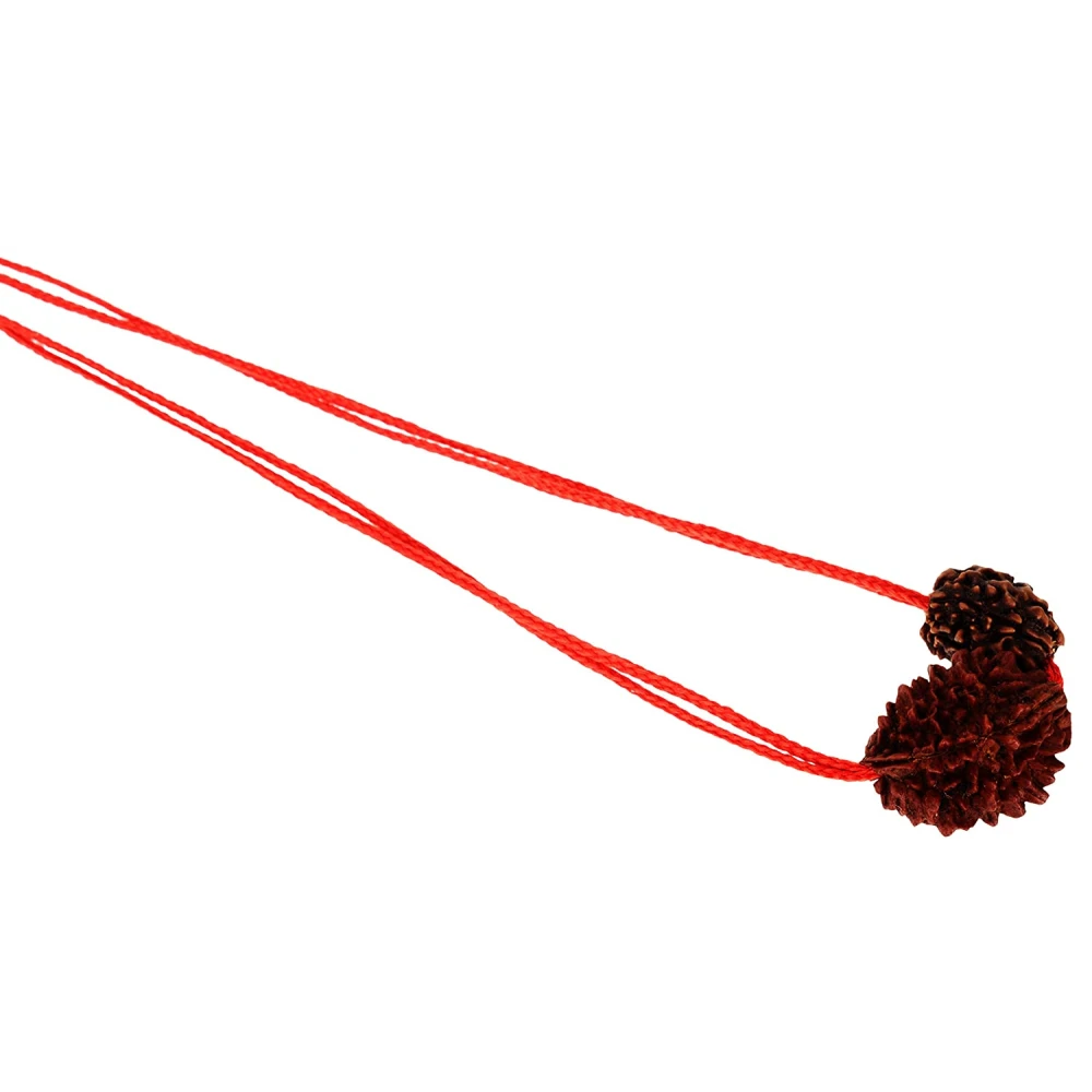 Wooden Two and Three Face Rudraksh Bead Mala For Wearing Brown.