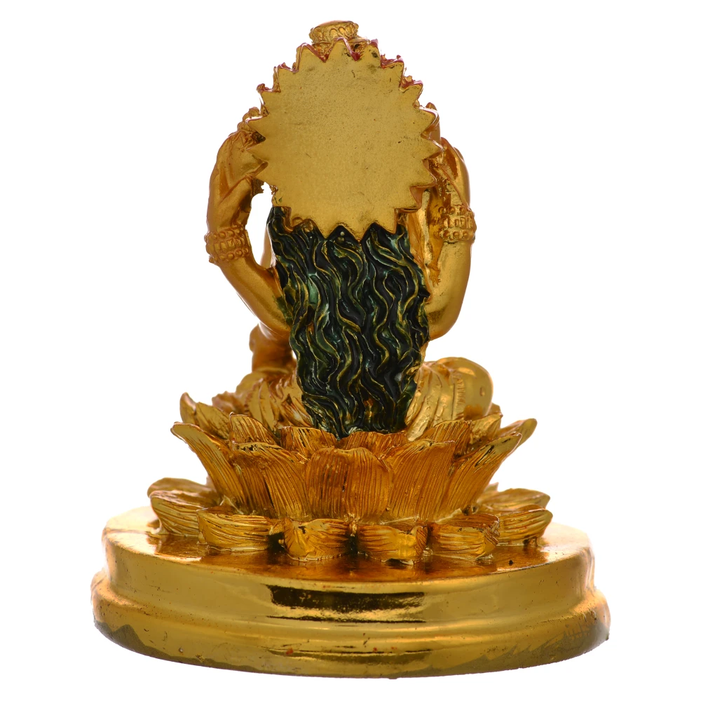 Poly Resin Sculpture Statue Of Goddess Laxmi  With Lotus Stand Idol.