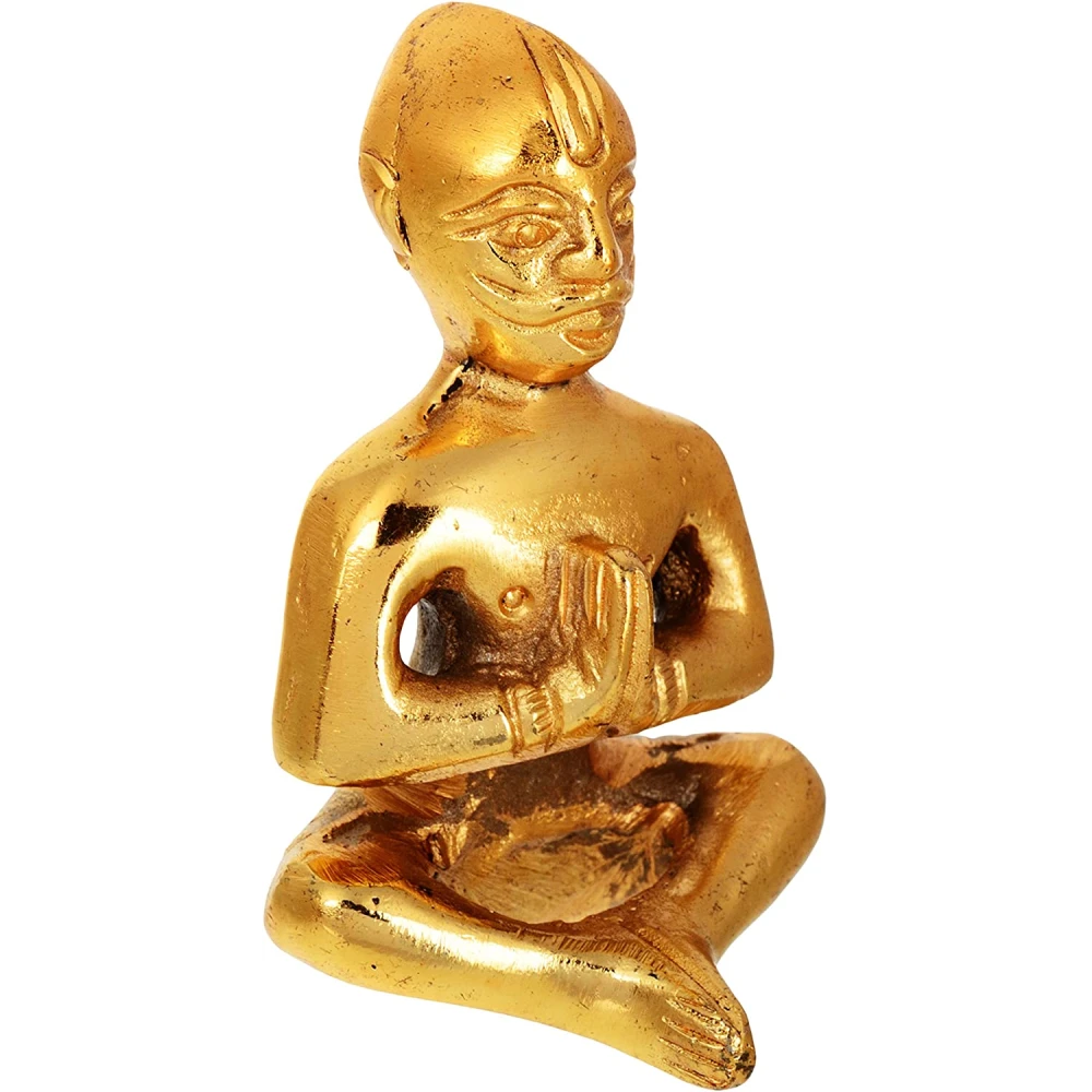 Brass Lord Vastu Purush Idol (4cm x 3.5cm x 6cm, Golden).