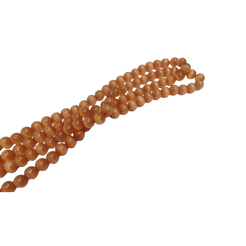 Natural Orange Selenite Stone Prayer Mala -8 MM 108+1 Beads Jaap Mala With Cetificate For Meditation (45 x 2 x 1 cm) Orange.