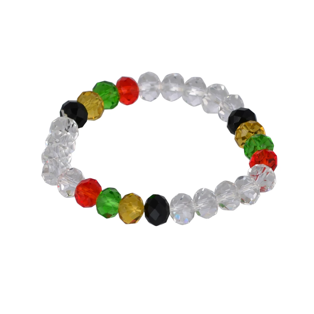 Multi Crystal /Sphatik Stone Stretchable Bracelet  For Unisex (10 x 2 x 1 CM) Clear.