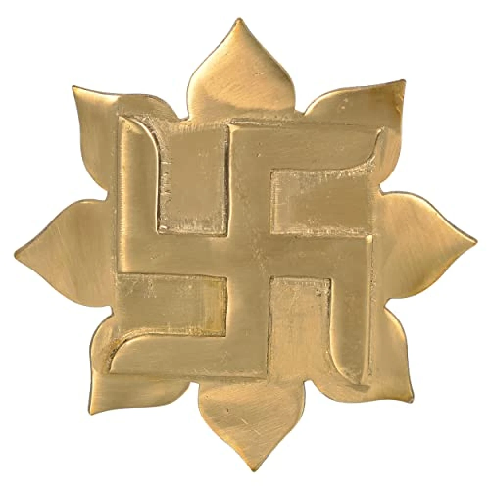 Vastu RemediesCOPPER Padma Plate (Lotus Flower Plate) with Swastik.
