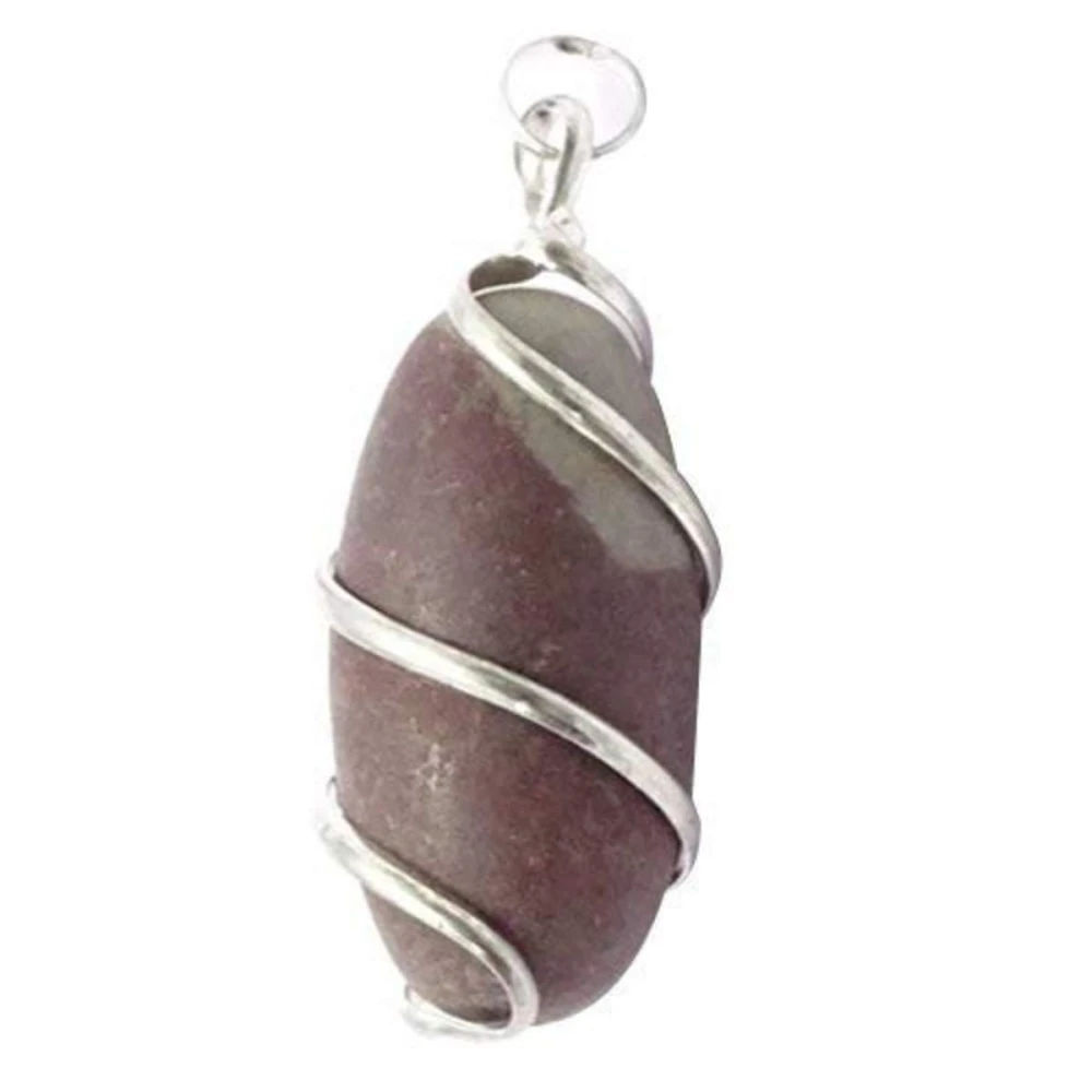 Natural Stone Namdeshwar Shivling Pendent With Steel Coating (2.5x1x1).