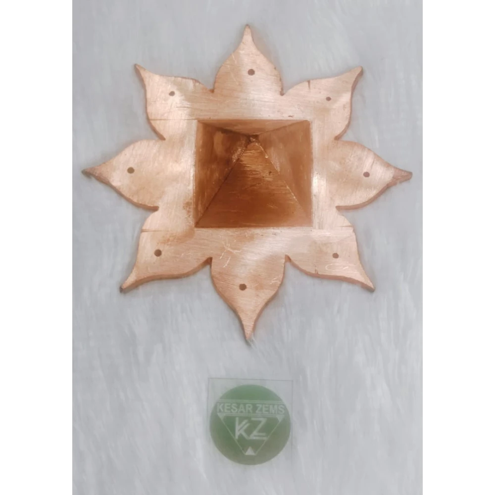 Vastu Remedies COPPER Padma Plate (Lotus Flower Plate) with Pyramid.