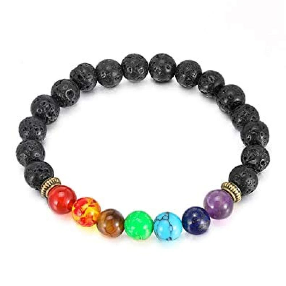 Natural Lava Quartz Stone With 7 CHAKRA HEALING BALANCE Stone With Certificate  For Unisex  (10 x 2 x 1 CM).