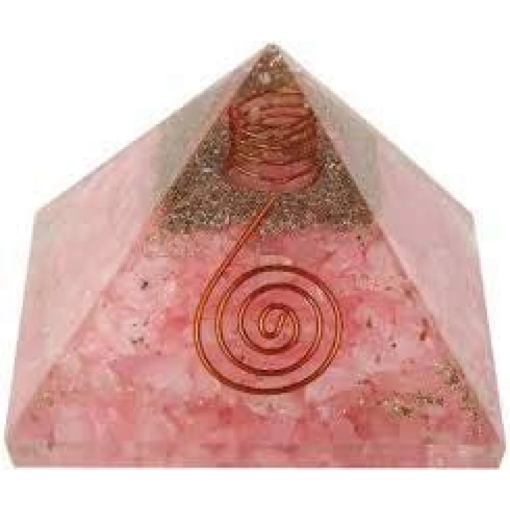 Rose Quartz Crystal Orgone Reiki Pyramid Kit - Includes Crystal Quart