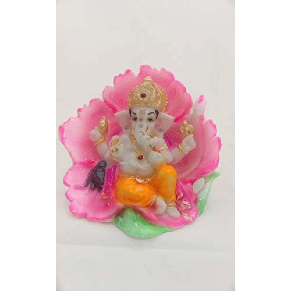 Poly Resin Sculpture Statue Of LORD GANESHA Hand Carved Idol Decorative Showpiece.