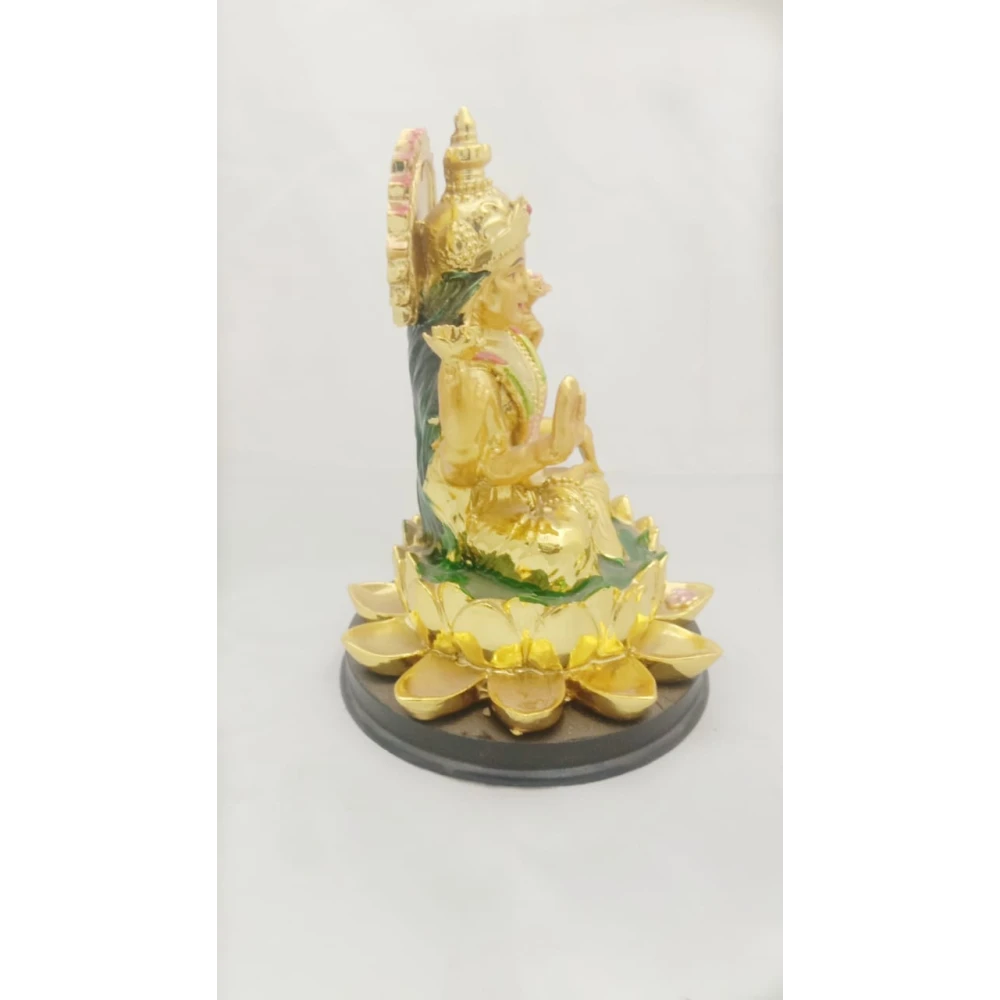 Poly Resin Sculpture Statue Of Goddess Laxmi With Lotus Stand Idol.