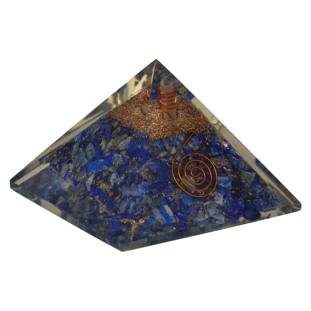 Lapis Lazuli Orgone Pyramid (Length 8cm) (Blue)