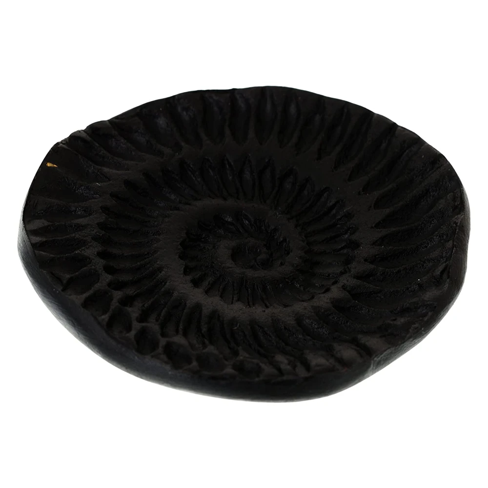 Vishnu Chakra Shaligram (5 cm x 5 cm x 1 cm, Black, Pack of 2)