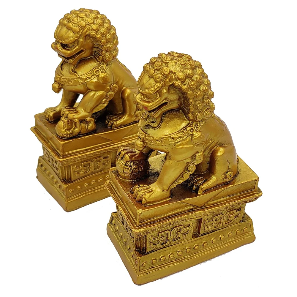 Feng Shui Imperial Pairs Of Guardian Lions Statue For Wealth Porsperity.