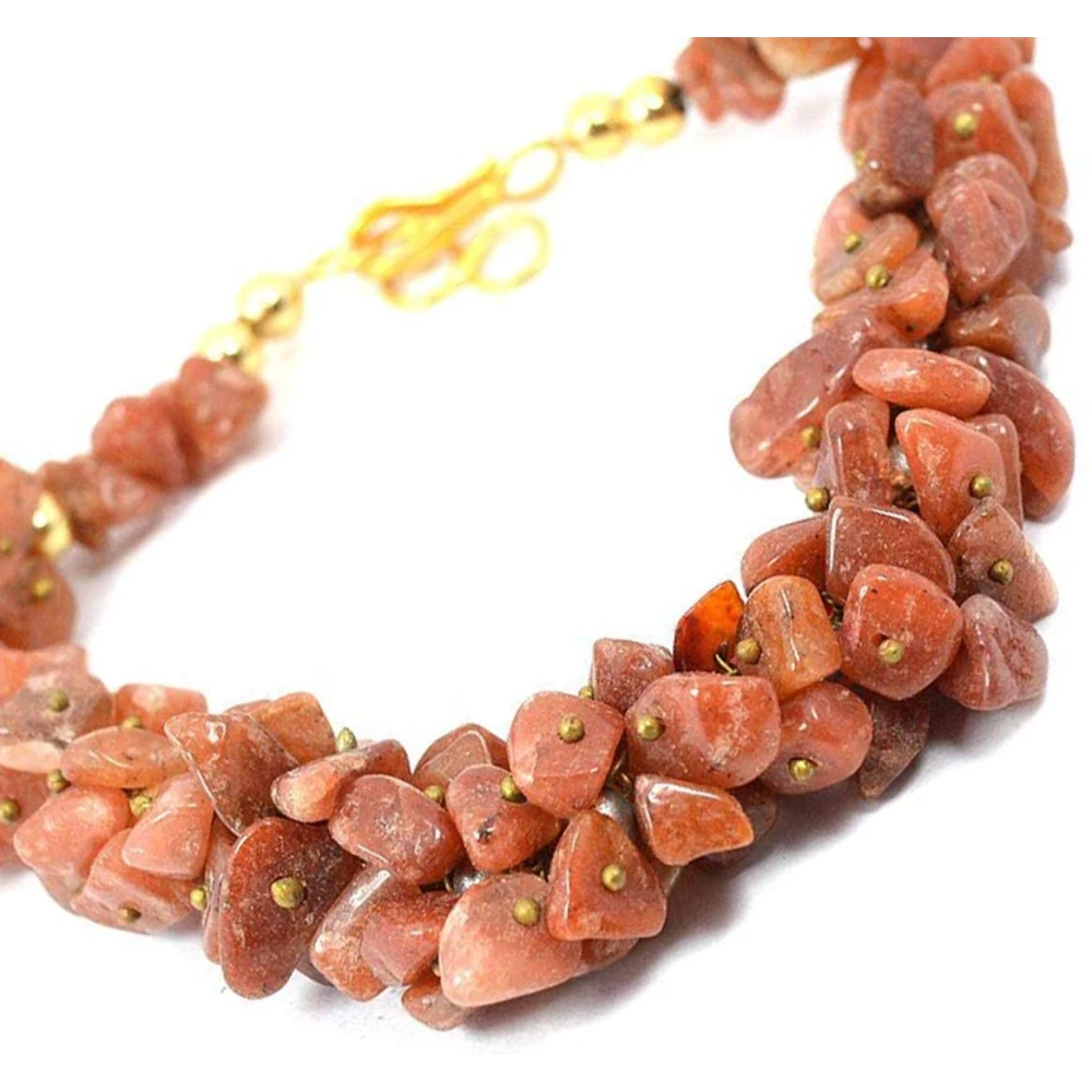 Natural Red Jasper Crystal Stone Chip Adjustable Bracelet.