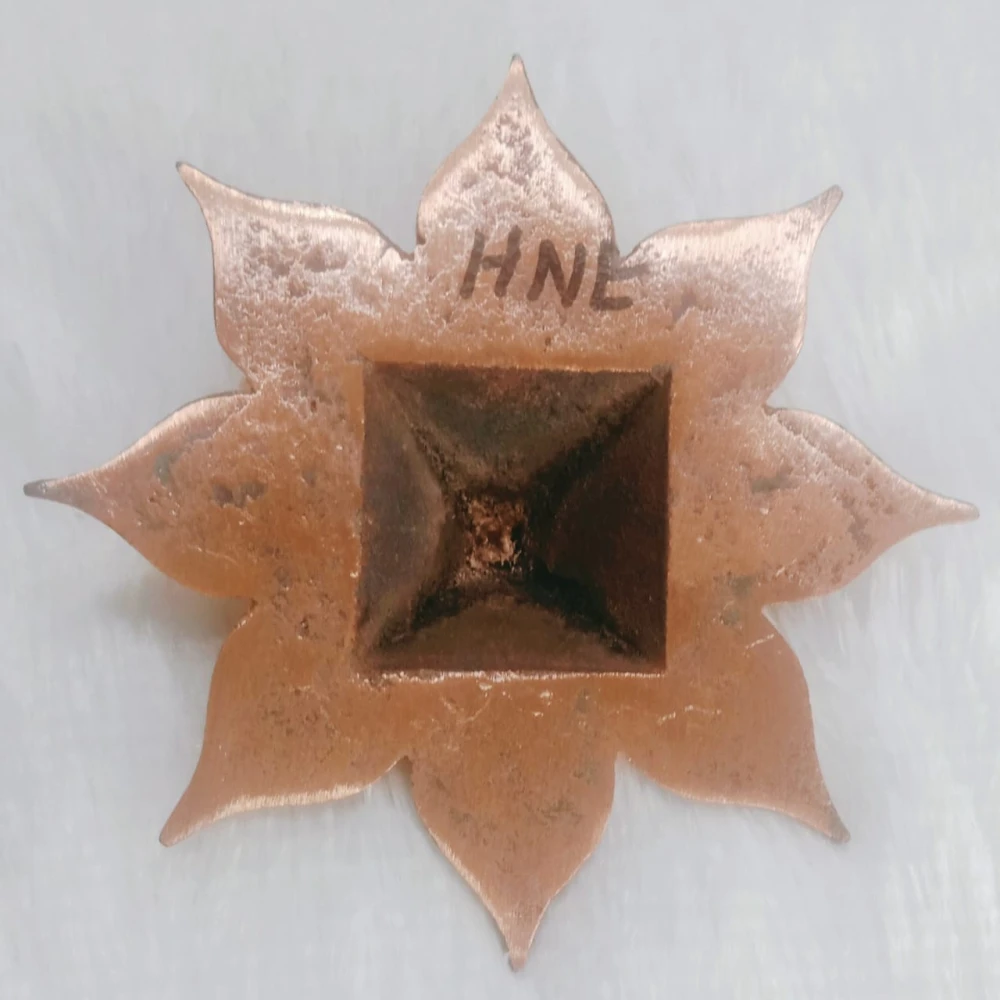 Vastu Remedies COPPER Padma Plate (Lotus Flower Plate) with Pyramid.