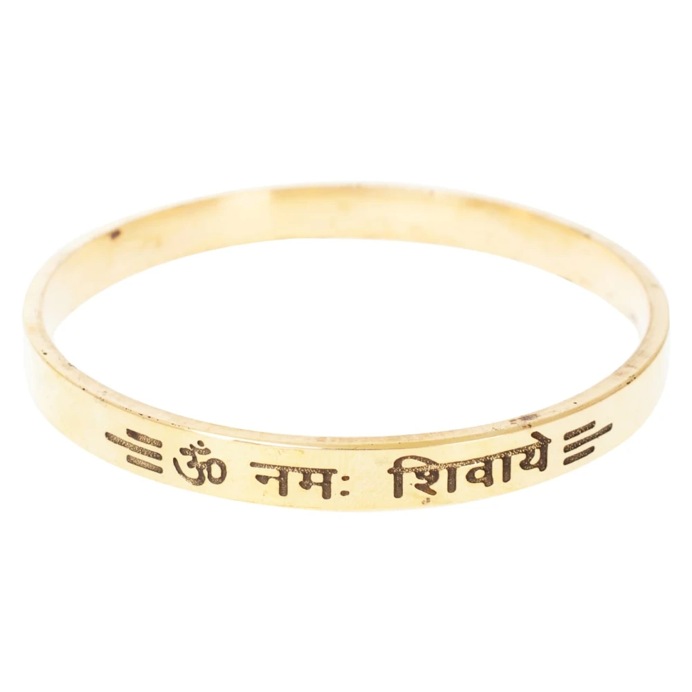 Gold Plated OM NAMAH SHIVAY Kada For Unisex (Size:3 Inche) Golden.