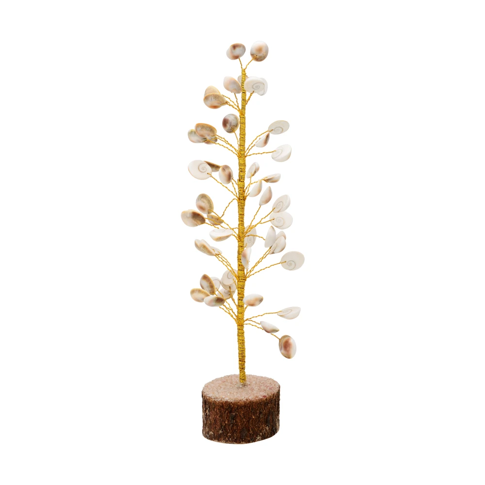 FengShui Gomti Chakra Tree with 50 Beads (5 x 5 x 31 cm,White)