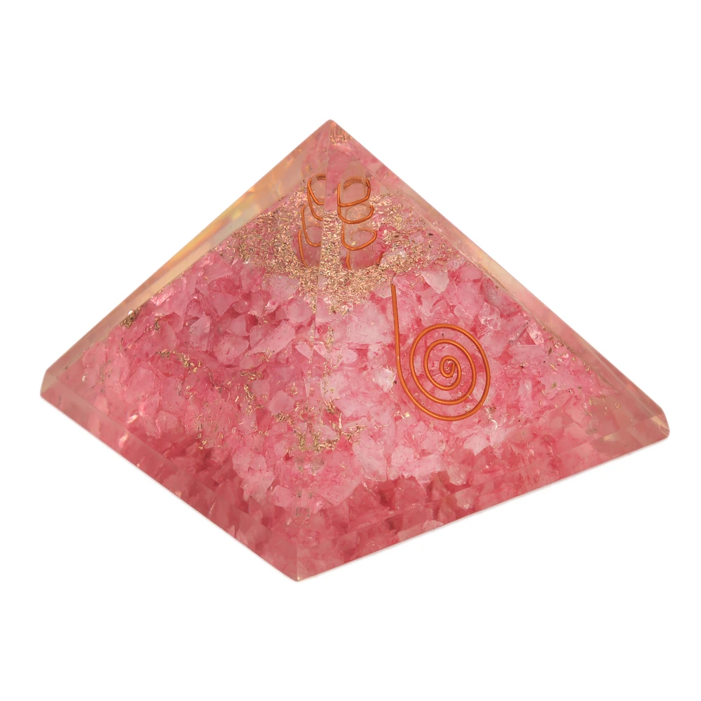 Rose Quartz Crystal Orgone Reiki Pyramid Kit - Includes Crystal Quart